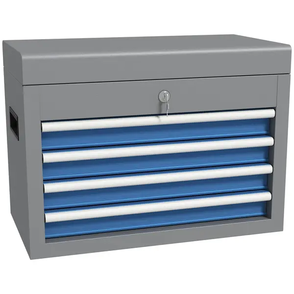 DURHAND Caisse boite à outils en metal cu 4 sertare și 1 blat superior, blocabil cu 2 chei furnizate, 2 mânere | Aosom Romania