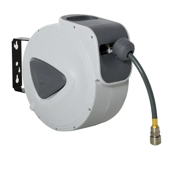 DURHAND Furtun Automat de Perete, Sistem de Irigare cu Conexiune Φ1/4''', Rotire 180º, 20+2m | Aosom Romania