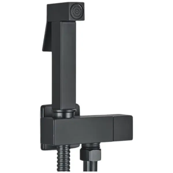 Dus Igienic Baie Bideu BisDesign , Material Premium, Mixer Apa Rece, Presiune Apa Mare, Finisaj Negru Mat, Incastrabil