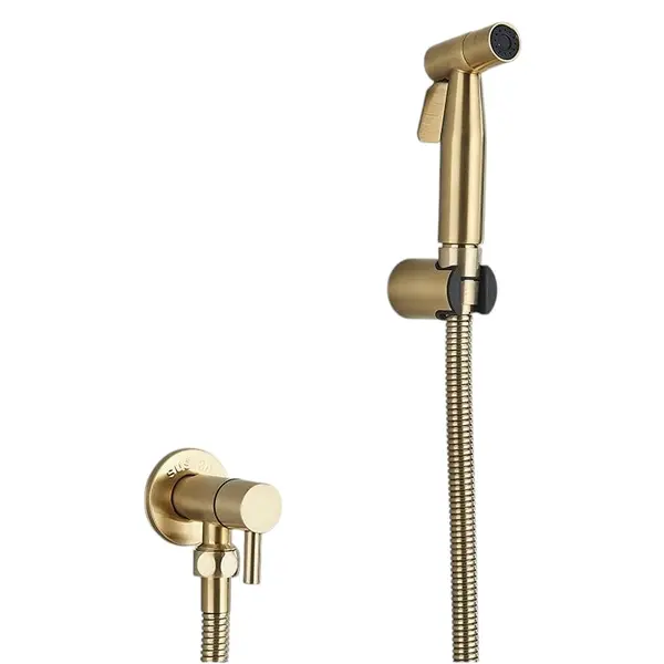 Dus Igienic Baie BisDesign , Mixer Apa Calda Sau Rece, Finisaj Auriu Mat, Incastrabil