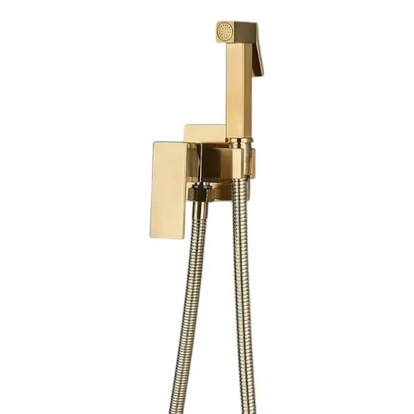 Dus Igienic Baie, Mixer Apa Calda si Rece, Finisaj Auriu Mat, Incastrabil