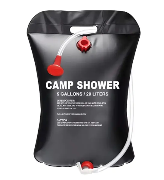 Dus solar pentru camping PVC Capacitate 20L Negru