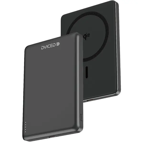 Dviced Acumulator extern Dviced DV400008 Qi2 Ultrathin, Wireless, 15 W, MagSafe, 5000mAh (Negru)