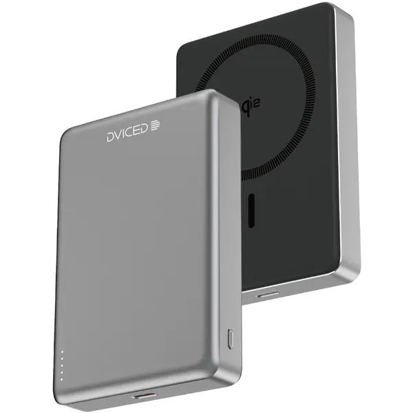 Dviced Acumulator extern Dviced Qi2 Ultrathin DV400009, Wireless, 15 W, MagSafe, 10000mAh (Negru/Gri)