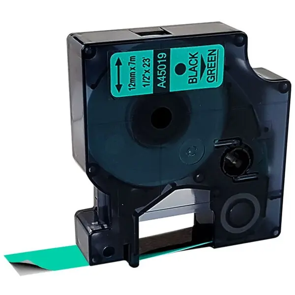 Dymo Banda compatibila Dymo 45019, S0720590, A45019, 12mm X 7m, Negru/Verde