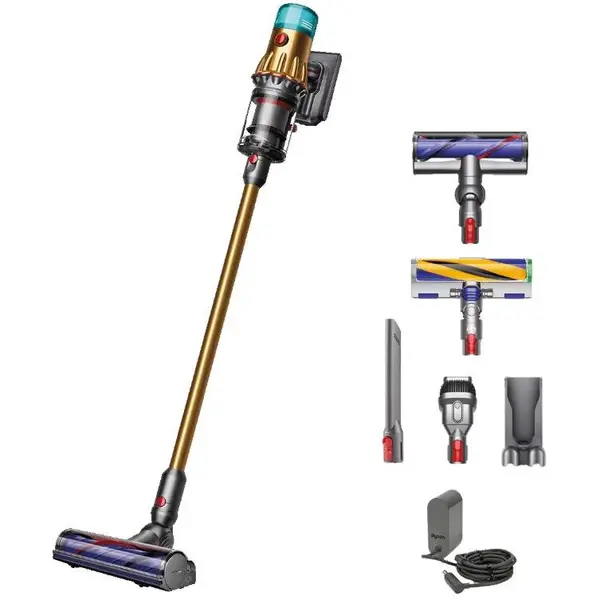 DYSON Aspirator vertical fara fir Dyson V12 Slim Detect Absolute, 545 W, cu filtru HEPA, autonomie 60 de minute, 3 moduri de curatare, Auriu