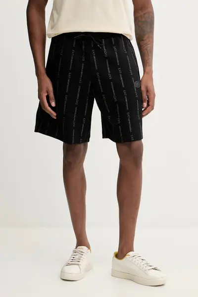 EA7 Emporio Armani pantaloni scurți de trening bărbați cu bumbac