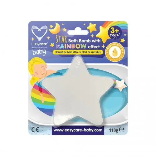 Easycare baby bomba de baie stea cu efect de curcubeu, 110g Zephyr Labs