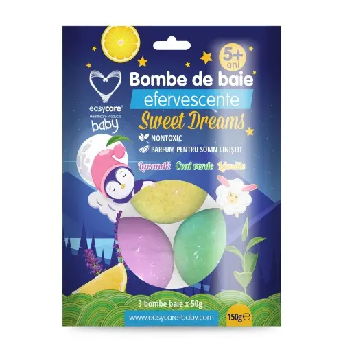 Easycare baby bombe baie efervescente pentru copii sweet dreams, 3 buc. Zephyr Labs
