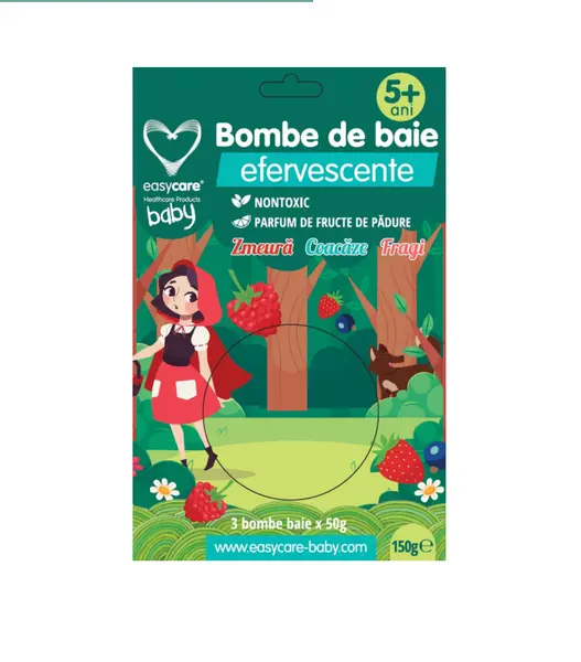 Easycare Baby Bombe de baie efervescente pentru copii Fructe de padure +5 ani 3 bucati