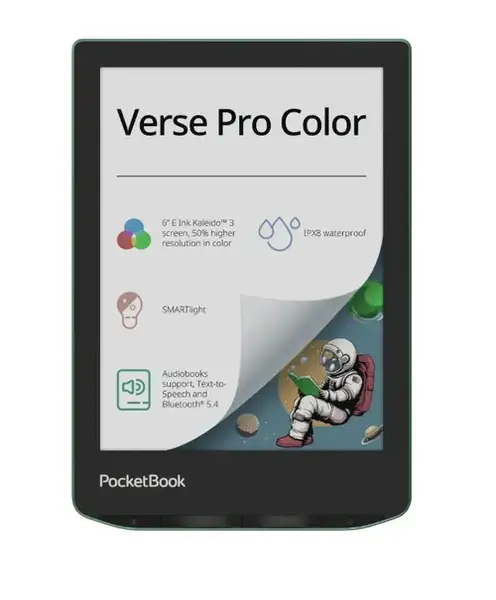 eBook Reader PocketBook Verse Pro Color, Ecran tactil 6.0inch E Ink Carta™ 1200, 300DPI, 1GB RAM, 16GB Flash, SMARTlight, WiFi (Verde)