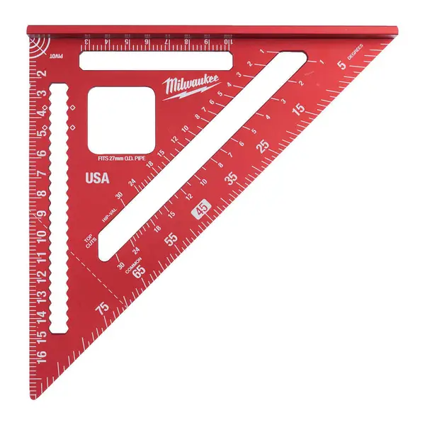 Echer de tamplarie Milwaukee, 18cm, sistem metric, marcaje gravate laser, suport pentru taiere tevi, 4932472124
