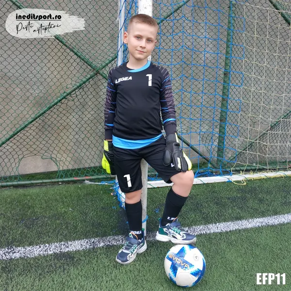 Echipament fotbal copii KIT REIMS personalizabil EFP11 2XS, Albastru-Negru