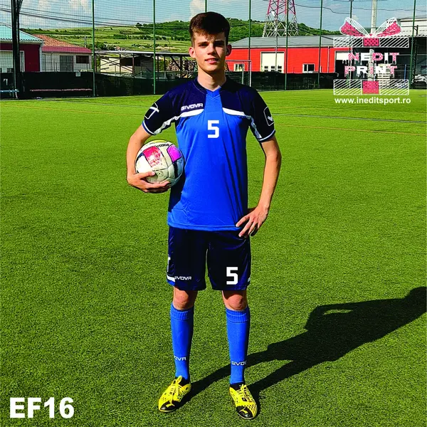 Echipament fotbal copii si adulti KIT AMERICA EF16 XXL, Tricou albastru, șort bleumarin