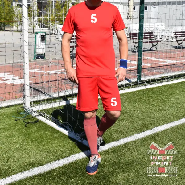 Echipament fotbal copii si adulti personalizat EF1 Tricou si sort rosu, XXL