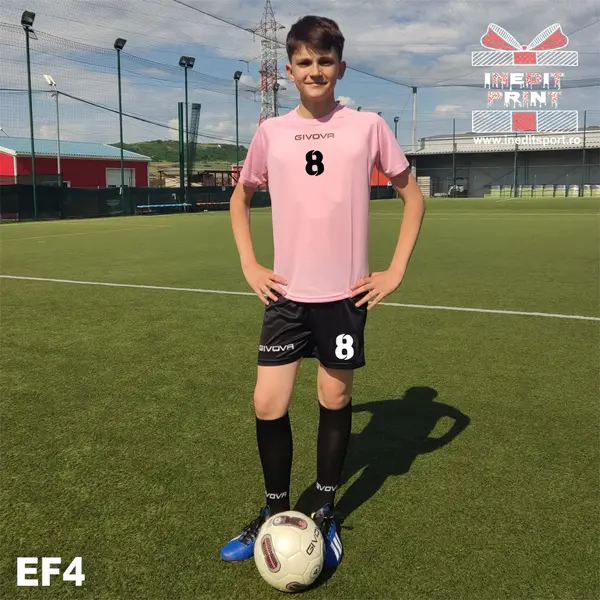 Echipament fotbal copii si adulti personalizat GIVOVA EF4 Tricou roz, sort negru, XL