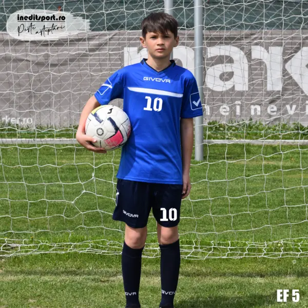Echipament fotbal copii si adulti personalizat GIVOVA EF5 XS, Tricou albastru, sort negru