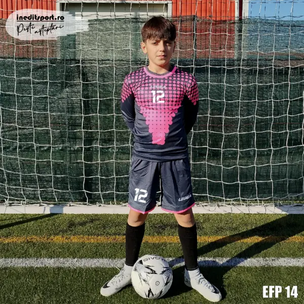 Echipament portar copii si adulti ALLIANZ personalizabil EFP14 3XS, Tricou fucsia cu gri și șort gri