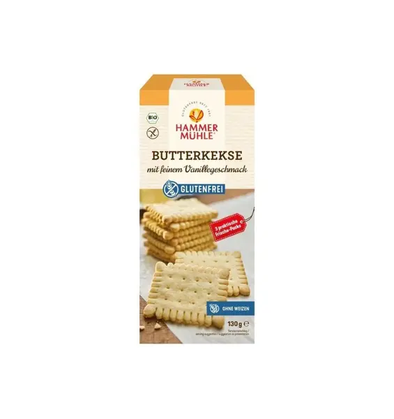 ECO/BIO Biscuiti cu unt si vanilie, 130gr