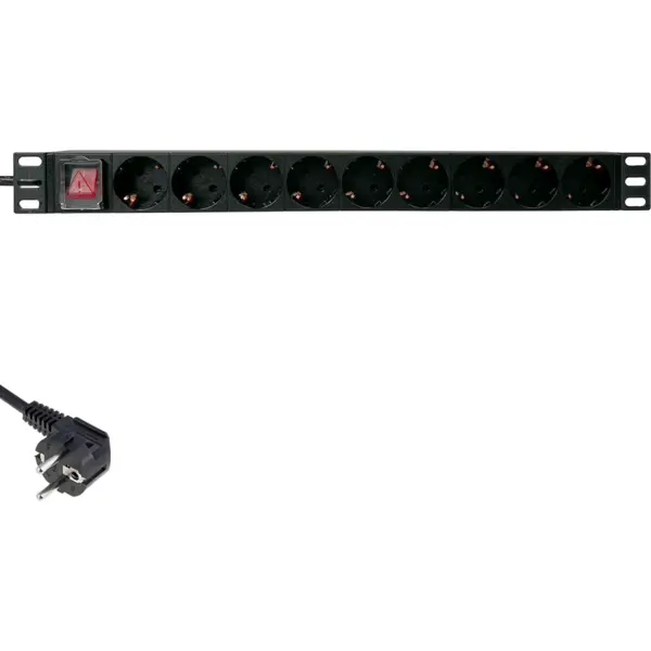 Eco Xcab Priza de rack 19 inch, PDU 1U, 9 posturi Schuko, Eco Xcab