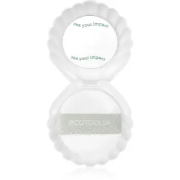 EcoTools Sea Gems Pearl Puff + Case oglinda cosmetica cu puf pentru pudră