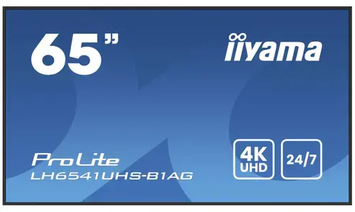 Ecran Profesional Iiyama 64.5inch LH6541UHS-B1AG, UHD (3840 x 2160), HDMI, Boxe, 6.5 ms (Negru)