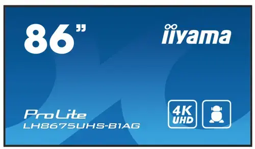 Ecran Profesional IPS LED Iiyama 85.6inch LH8675UHS-B1AG, UHD (3840 x 2160), HDMI, DisplayPort, Boxe (Negru)
