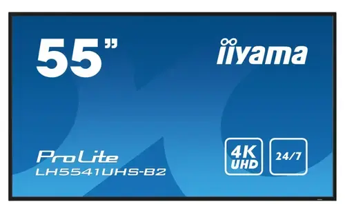 Ecran Profesional IPS LED iiyama ProLite 54.6inch LH5541UHS-B2, UHD (3840 x 2160), VGA, HDMI, Boxe (Negru)
