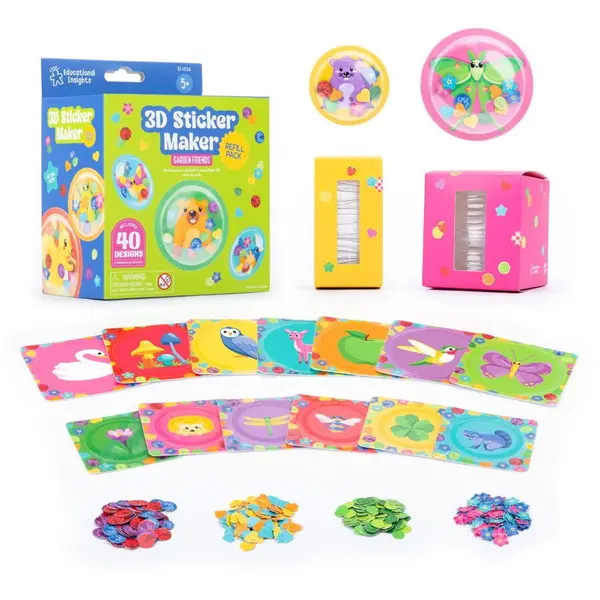Educational Insights Set rezerve abtibilduri 3D – Prietenii din gradina, varsta 5+ ani