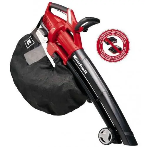 Einhell Aspirator de resturi vegetale Einhell GE-CL 36 Li E-Solo, viteza aer 210 km-h, putere maxima de aspiratie 720 m³-h, 90 W, livrat fara acumulator si incarcator, Rosu-Negru