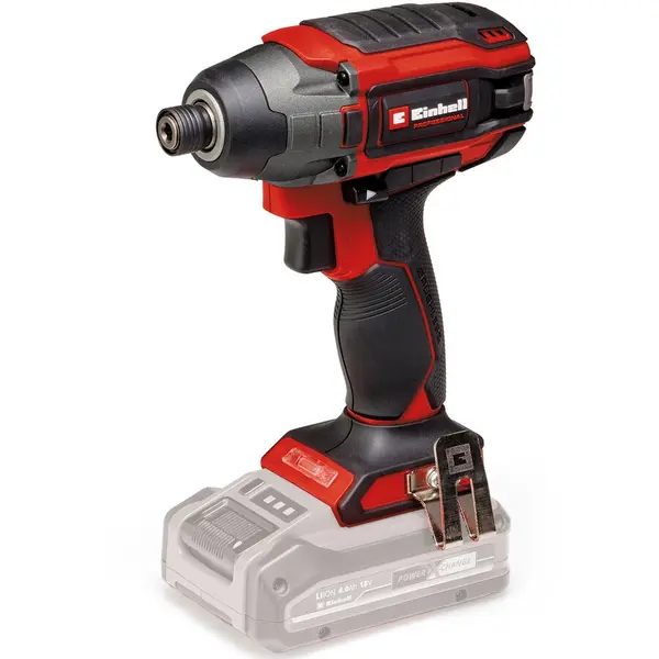 Einhell Cheie cu impact pe acumulator TP-CI 18/220 Li BL-Solo Einhell Professional Power X-Change 18 V, 220 Nm, fara perii, mufa hexagonala, control viteza, fara acumulator si incarcator, Rosu-Negru