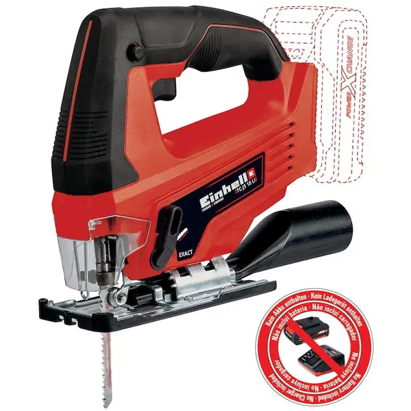 Einhell Fierastrau pendular pe acumulator Einhell PXC TC-JS 18 Li - Solo, 2700 RPM, 20 mm cursa, adancime taiere in lemn/plastic/otel 70/10/8 mm, fara acumulator/incarcator
