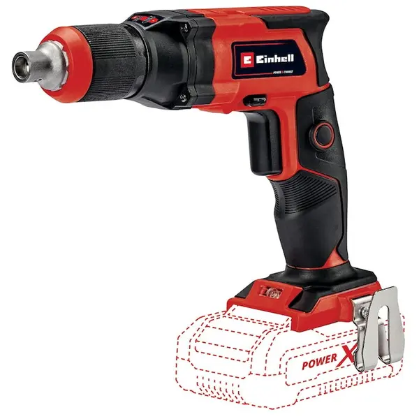 Einhell Masina de insurubat pentru gips-carton pe acumulator Einhell TE-DY 18 Li-Solo Power X-Change, 18 V, 4000 rpm, opritor de adancime, functionare continua, fara acumulator si incarcator, inclus geanta