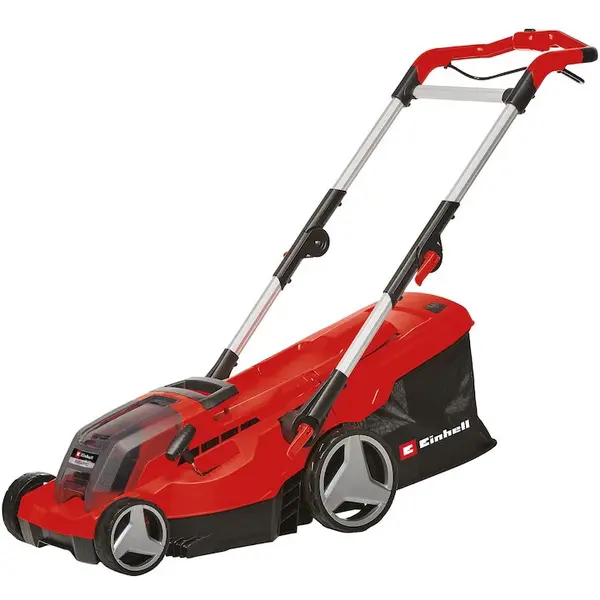 Einhell Masina de tuns iarba/gazon pe acumulator Einhell Power X-Change RASARRO 36/36 (2x3.0 Ah Plus), 36V, latime taiere 36 cm, 6 trepte de taiere, inaltime taiere 25-75 mm, sac colector 45L, include 2 x acumulatori 3.0 Ah + incarcator