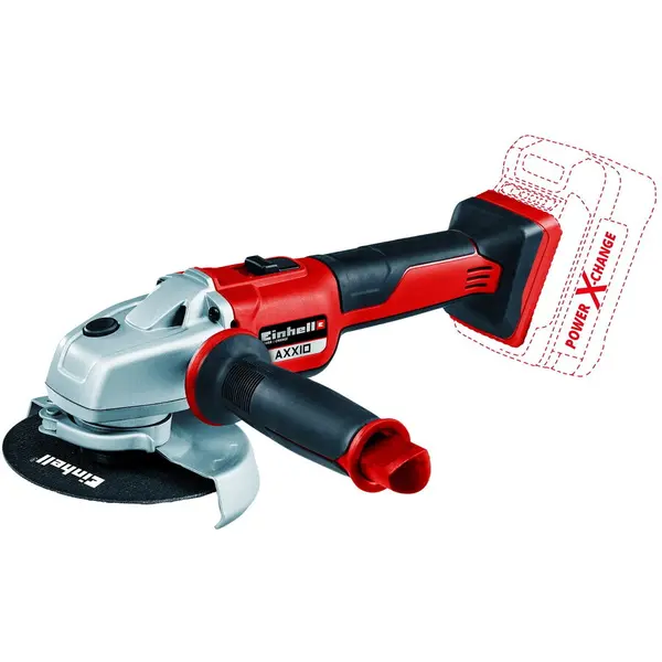 Einhell Polizor unghiular-flex Einhell Power X-Change AXXIO - Kit, brushless, 8500 RPM, 18 V, disc 125 mm + incarcator rapid si acumulator de 2.5 Ah, Rosu-Negru