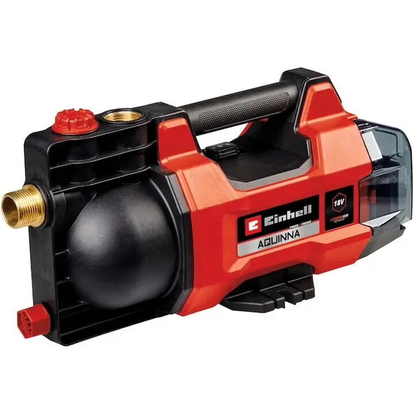 Einhell Pompa de gradina pe acumulator Einhell Expert Aquinna 18/28 Power X-Change 18 V, debit max. 2800 L/h, cap de refulare max. 25 m, mod ECO/ Boost, Rosu-Negru