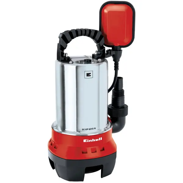 Einhell Pompa submersibila apa murdara Einhell GC-DP 6315 N, 630 W,corp otel, debit maxim 17 000 l/h, inaltime maxim 8 m, imersiune maxim 5 m, Rosu