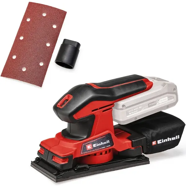 Einhell Slefuitor orbital pe acumulator Einhell TC-OS 18/187 Li Solo, 18 V, tehnologia PXC, 187 x 90 mm suprafata slefuire, 24.000 oscilatii/min, 2 mm circuit oscilant, fara acumulator/incarcator