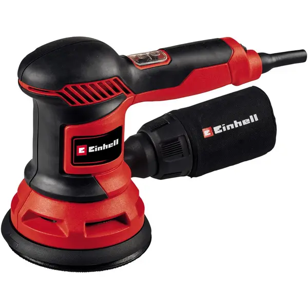 Einhell Slefuitor rotativ Einhell TC-RS 425 E, 425 W, disc de slefuit Ø 125 mm, viteza max. de vibratii 26.000 rpm, circuit rezonant 2, 5 mm, inclus disc abraziv 1x P60, P80, P120 fiecare, Negru-Rosu