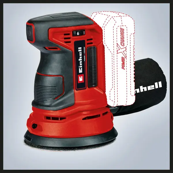 Einhell Slefuitor rotativ fara fir Einhell Power X-Change TE-RS 18 Li Solo, 18 V, 125 mm diametru, 11000 rpm, fara incarcator, Rosu-Negru
