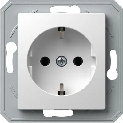 Ekonomik Priza SCHUKO 1P 16A ST IP20 Alb, TEM Modul TEM-VE10PWXO-B