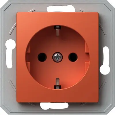 Ekonomik Priza SCHUKO 1P 16A ST IP20 Portocaliu, TEM Modul TEM-VE10ORXO-B