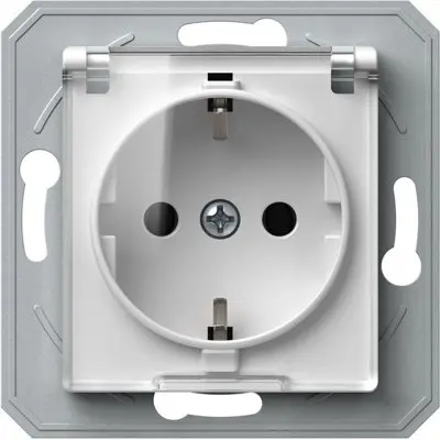 Ekonomik Priza SCHUKO cu cap. 1P 16A ST IP20 Alb, TEM Modul TEM-VE11PTXO-B