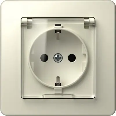 Ekonomik Priza SCHUKO cu cap. 1P 16A ST IP20 Crem, TEM Modul TEM-VE11IT-B