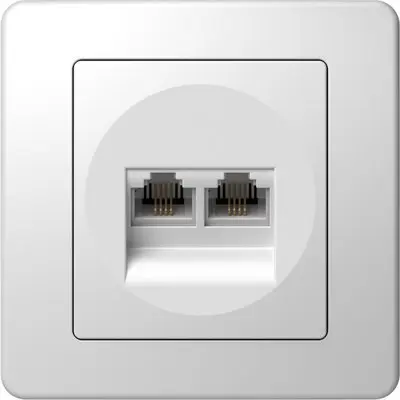 Ekonomik Priza tel dubla 2x RJ11 6/, TEM Modul TEM-KE38PW-B
