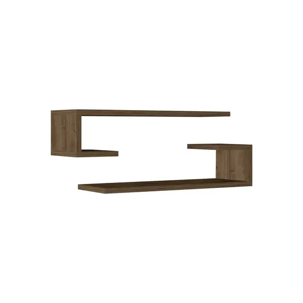 Eldo rafturi de perete set de 2, nuc, 60x20x15 cm