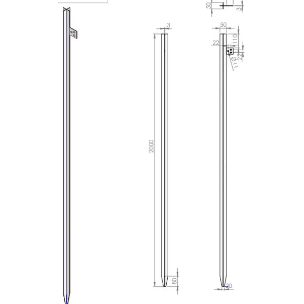 Electrod impamantare LDT RB00002, turnat, 2.0m