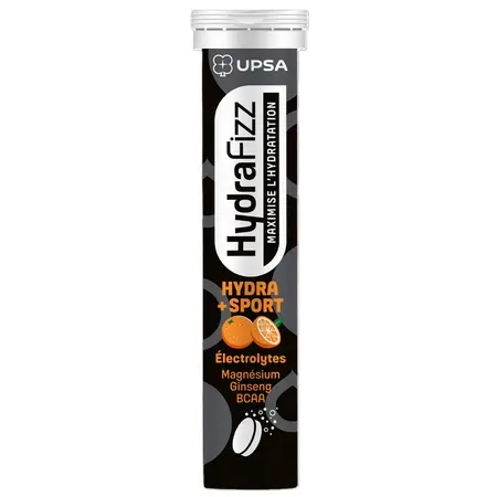 Electroliți cu aromă de portocale Hydra Sport Hydrafizz, 16 comprimate efervescente, UPSA