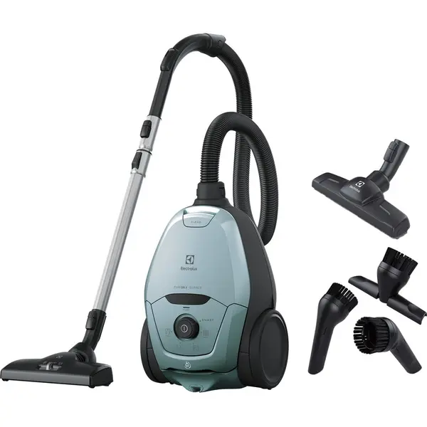 Electrolux Aspirator cu sac Electrolux Pure D8 PD82-4MB, 600W, functia AUTO, filtru de evacuare lavabil, indicator LED sac plin, 57 dB(A), perie parchet, albastru