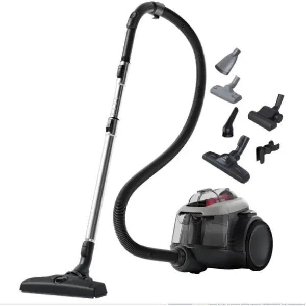 Electrolux Aspirator fara sac Electrolux EL61A4UG, 700 W, 1,6 l, filtrare in 6 trepte, filtru Hygiene 12 lavabil, perie ParkettoPro, perie Turbo, Animal Kit, Gri